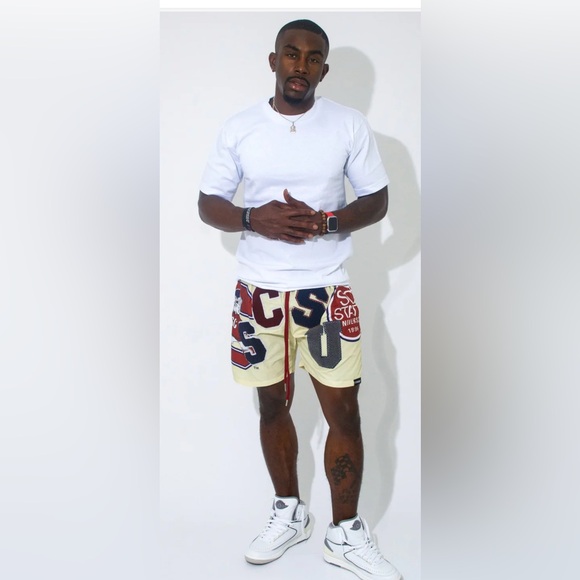 South Carolina State-1921 movement Navy and Red Graphic Shorts - Picture 1 of 10
